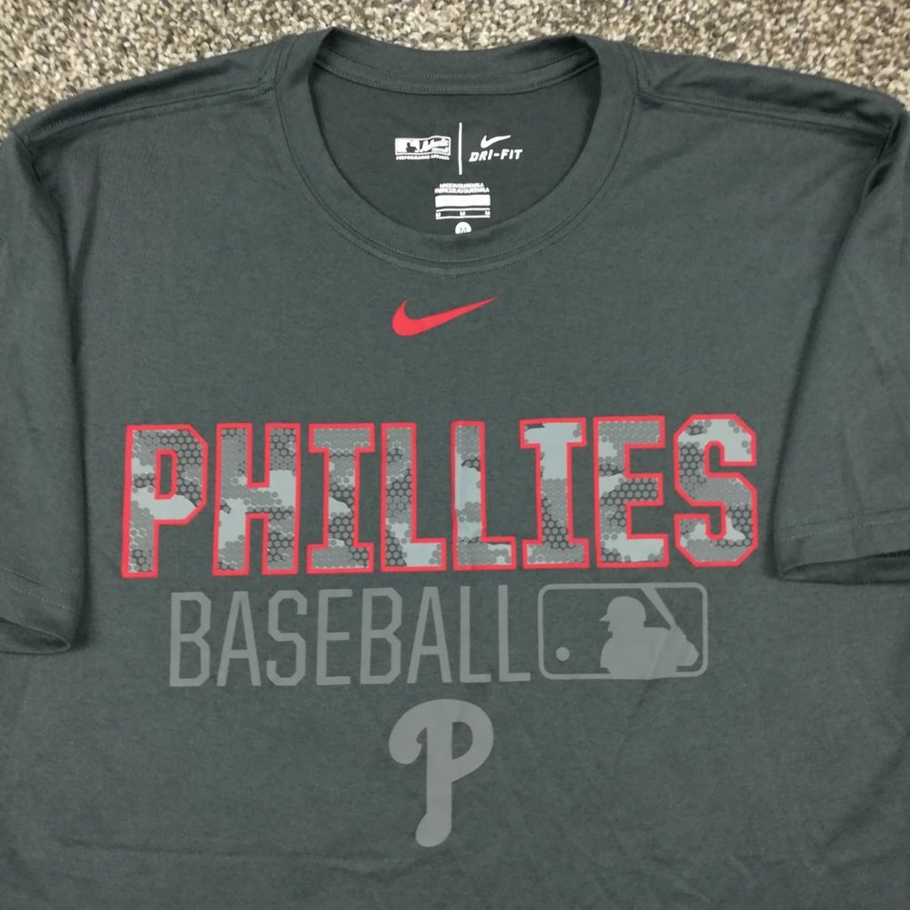 Philadelphia Phillies Shirt Nike Authentic Collection Center Swoosh Mens Small